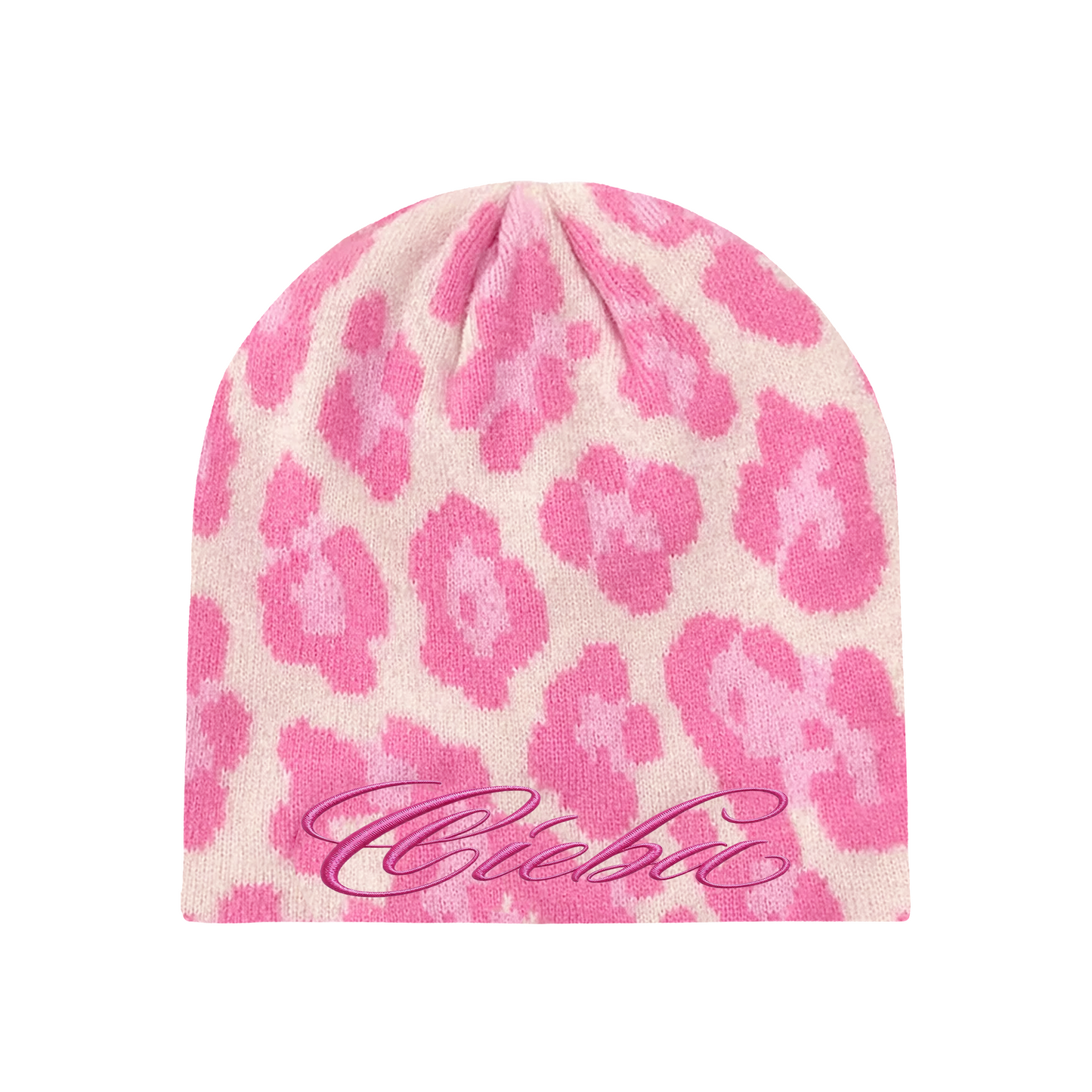 Pink Leopard Satin Beanie